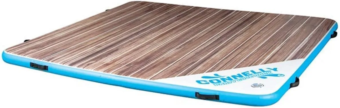 Connelly CWB Party Cove Dock, 8' Inflatable Non-towable Floating Water mat, Brown