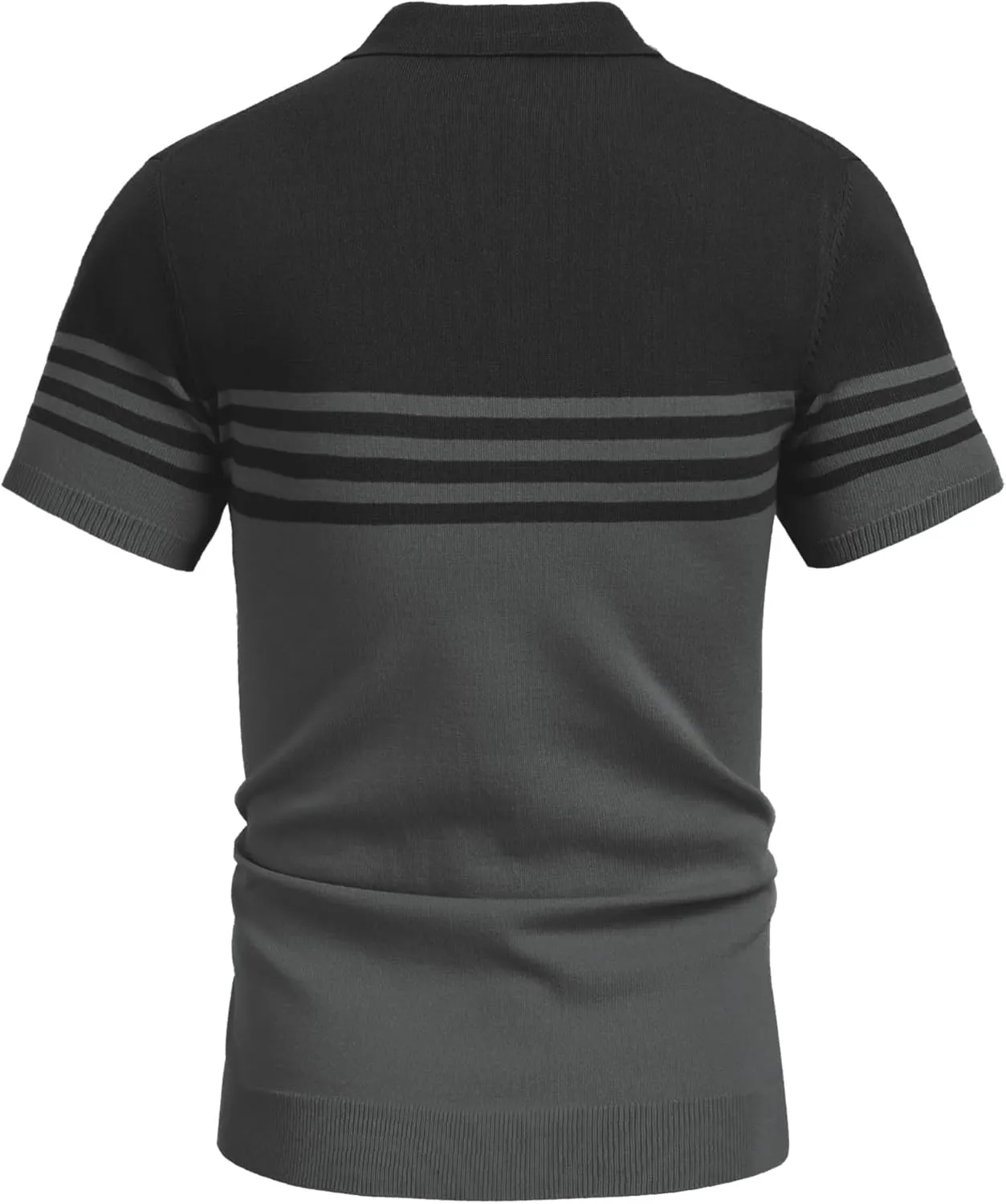 COOFANDY Men's Knit Polo Shirts Short Sleeve Striped Golf Polo Shirts Lightweight Casual Collared T Shirt