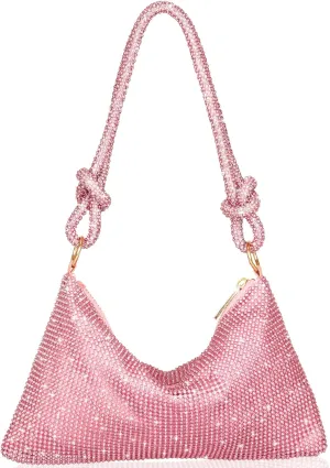 Covelin Womens Fashion Shiny Diamond Handbag Tote Shoulder Evening Bag