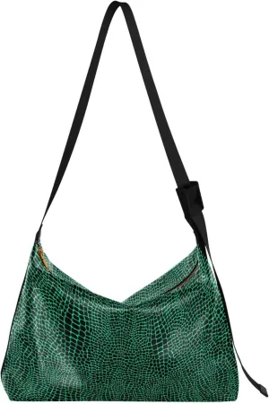Crocodile Alligator Print Green Ladies Leather Handbags Hobo Large Womens Purse Animal Print Shoulder Purse Handbag