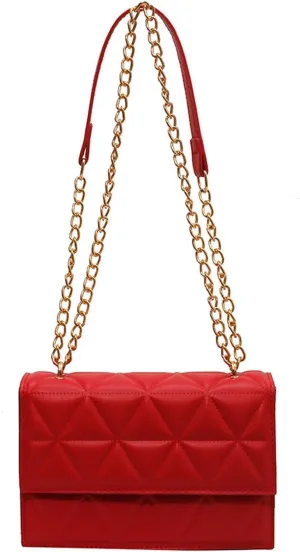 Crossbody Bags for Women Small Cross Body PU Leather Shoulder Bag with Chain Strap Trendy Hobo Handbags, One Color, One Size