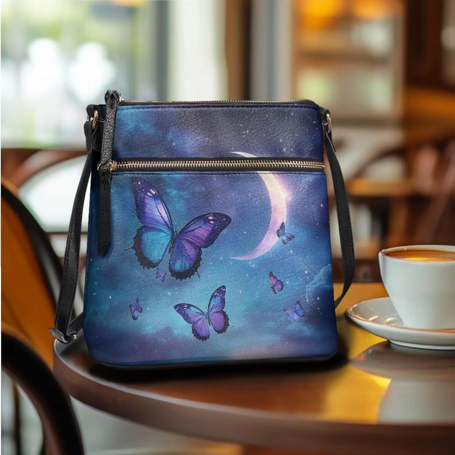 Crossbody Purses 2Pcs, Fashion Crossbody Messenger Bags with a Small Wallet Portable Easy to Carry for Work Travel