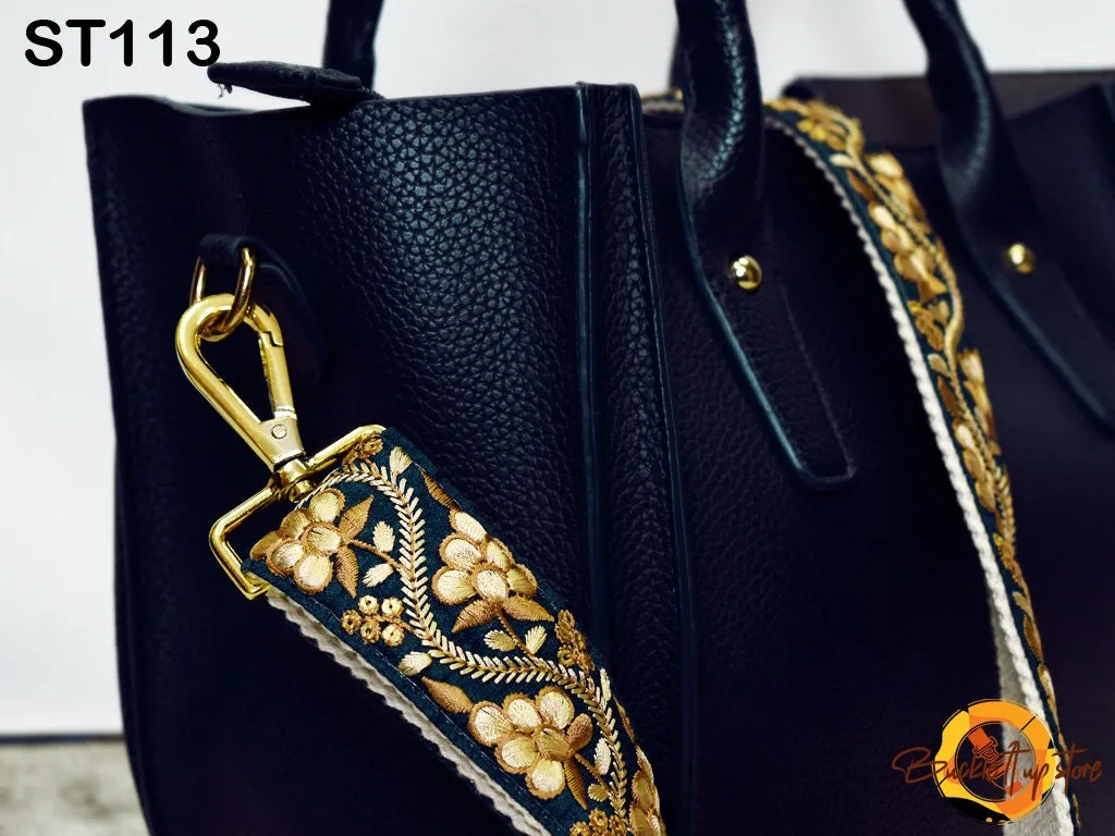 Crossbody Straps Replacement Shoulder Strap Tote Bags Messenger Strap for Purses Embroidered Boho Guitar Strap Handbag Strap Gift for Mother