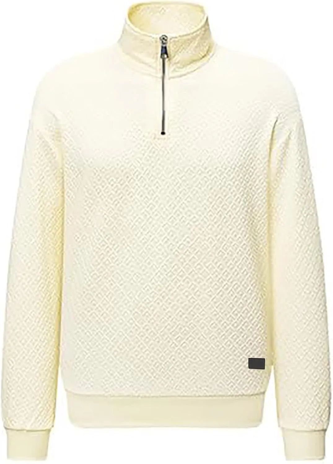 Ctreela Designer Textured Golf Shirt for Men Knit Polo Shirt Casual Long Sleeve Polo Sweater Dress 1/4 Zip Collar Shirts