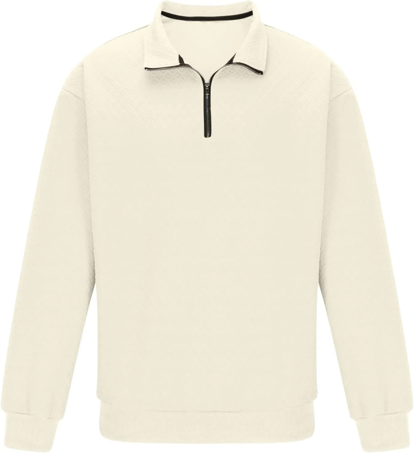 Ctreela Designer Textured Golf Shirt for Men Knit Polo Shirt Casual Long Sleeve Polo Sweater Dress 1/4 Zip Collar Shirts