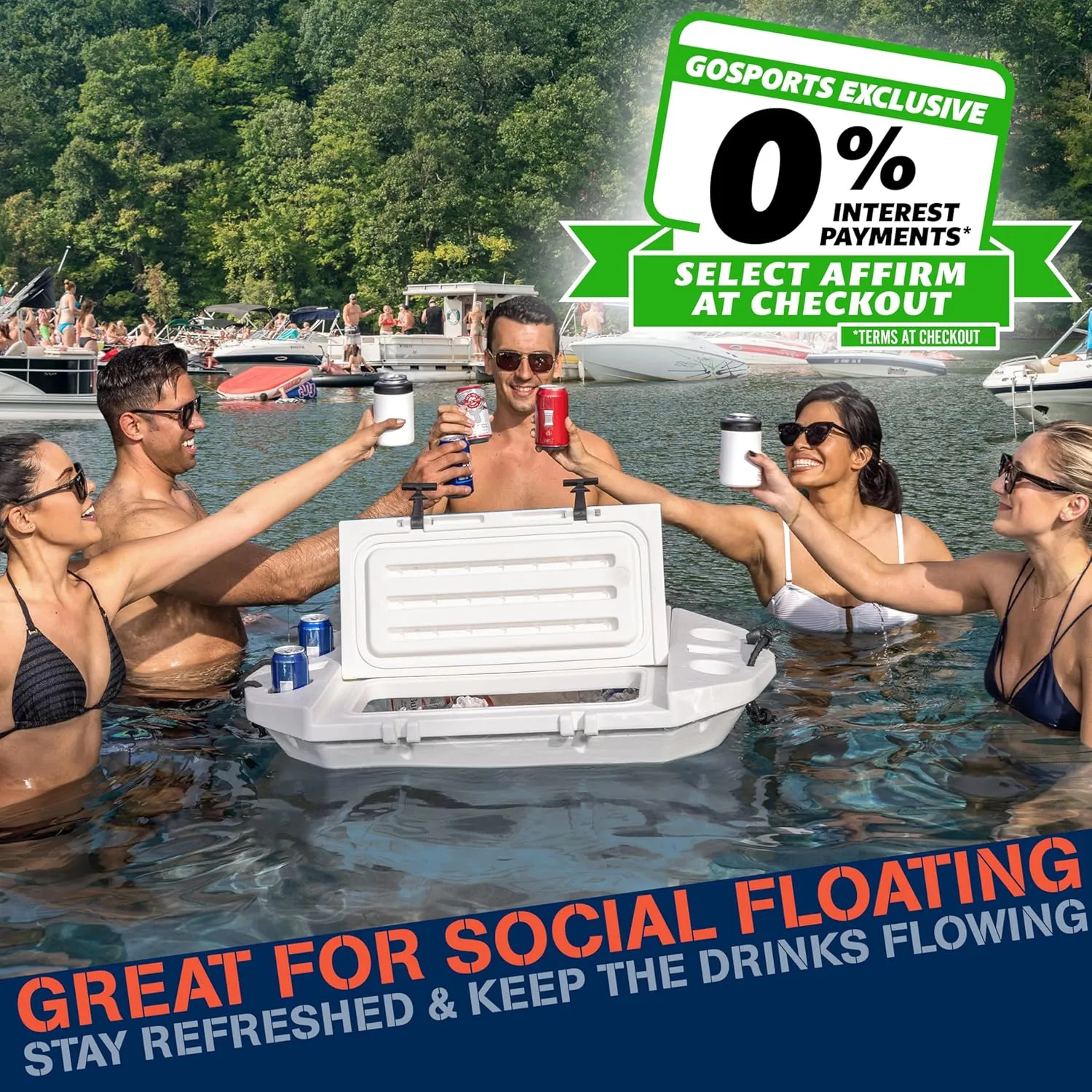 CUDDY Floating Cooler and Dry Storage Vessel for Land & Water – 40QT– Great for River, Beach, Kayak, Pool, & Lake - Multiple Color Options