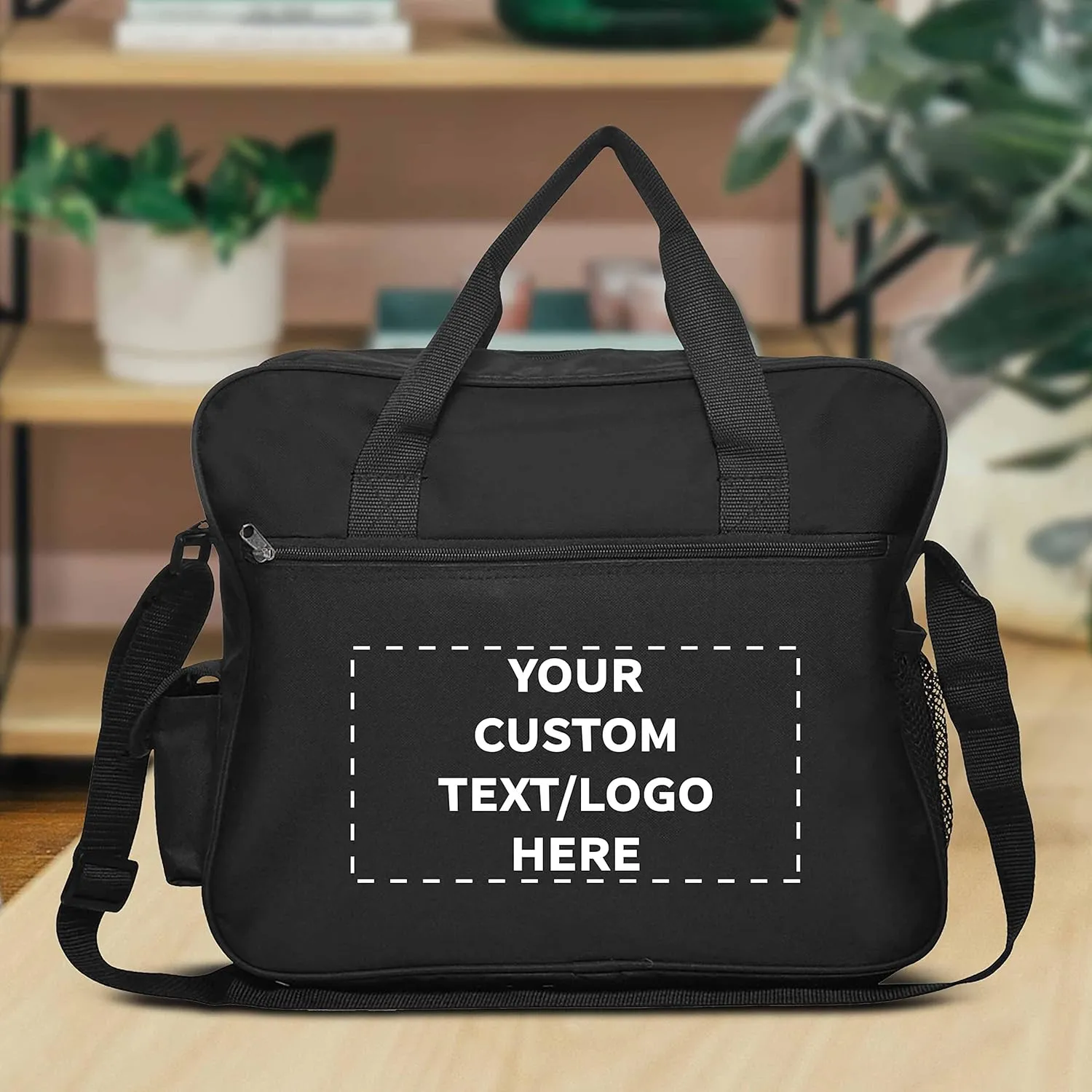 Custom Laptop Messenger Bags of 24, Personalized Bulk Pack - Perfect for Employees and For Everyday Use - Black