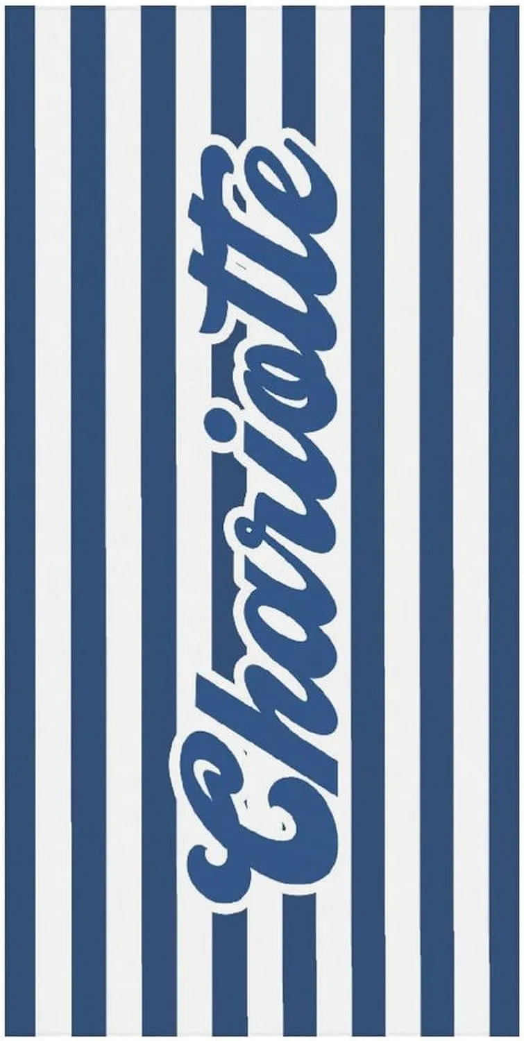 Customized Navy and White Striped Beach Towels for Girls Kids Gift Personalized Monogrammed Bath Towels Designer Fast Drying Names Beach Towrls for Girl Beach Trip Gifts