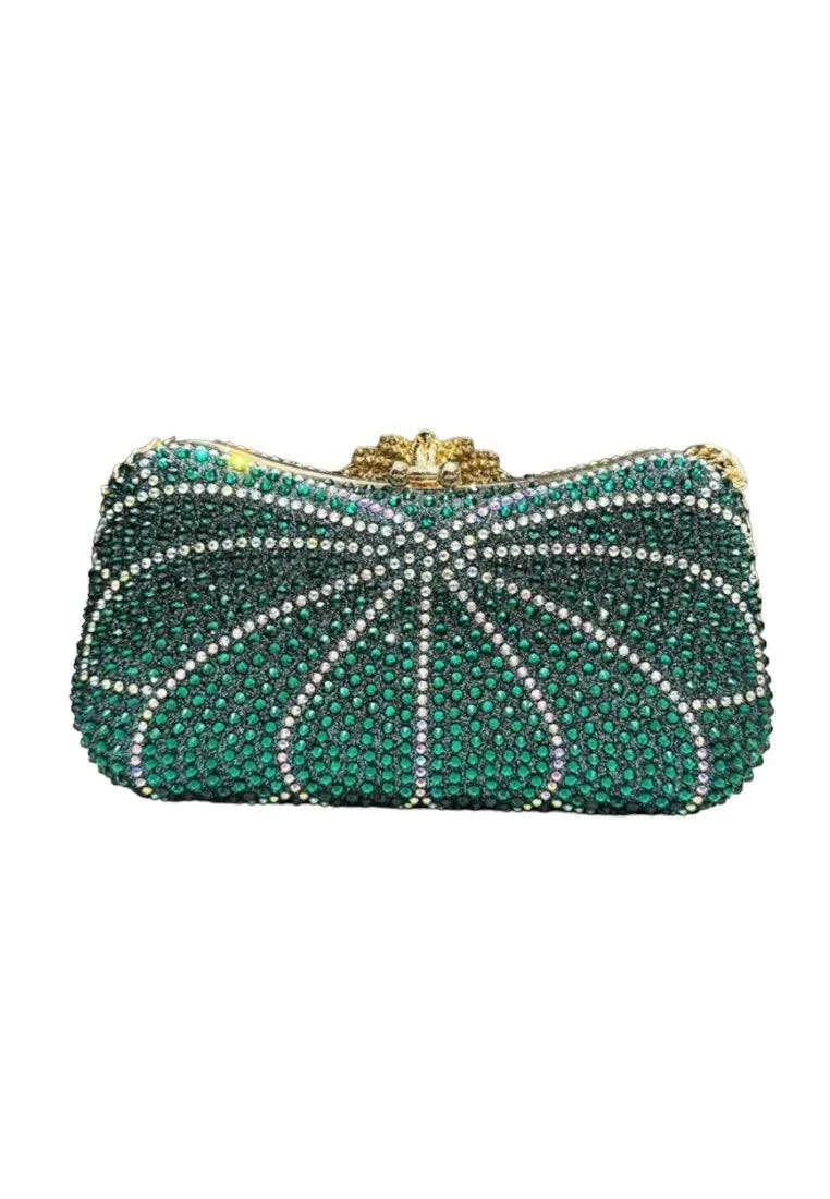 Dark Green Sparkling Decor Clutch Bags