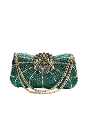 Dark Green Sparkling Decor Clutch Bags