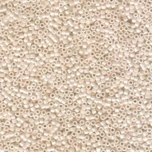 DB 1530, Blushed White Opaque Luster - Miyuki Delica Beads - Size 11 - 5 grams - Japanese Cylinder Seed Beads - Retail & Wholesale