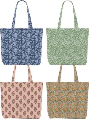 Decohim Multiple Packs Floral Japanese Print Canvas Tote Bag Reusable Grocery Bags Gifts for Women Girls Birthday Christmas