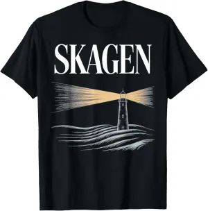 Denmark Beach City Travel Skagen Anchor Wave T-Shirt