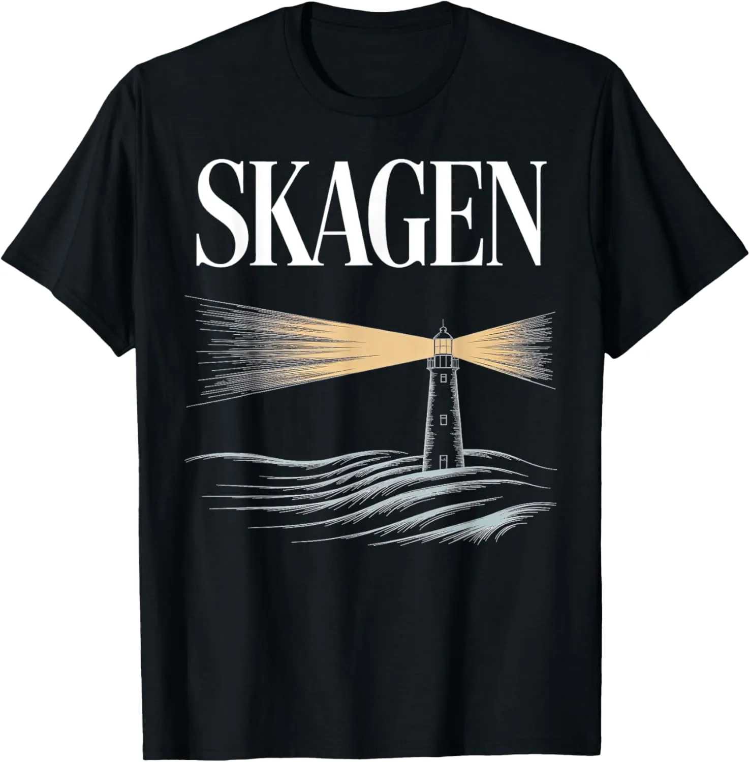 Denmark Beach City Travel Skagen Anchor Wave T-Shirt