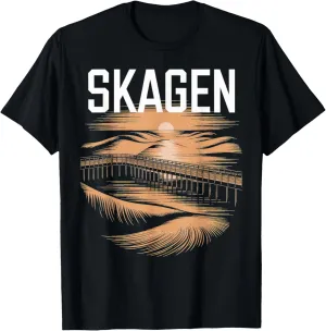 Denmark Beach City Travel Skagen Anchor Wave T-Shirt