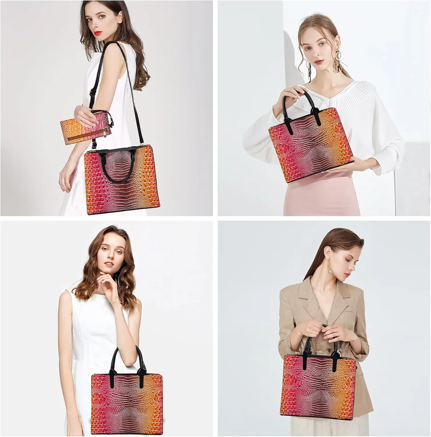 Designer Tote Handbags Ladies Top Handle Purses Satchel Bags For Women'S Shoulder Handbags Set 2pcs