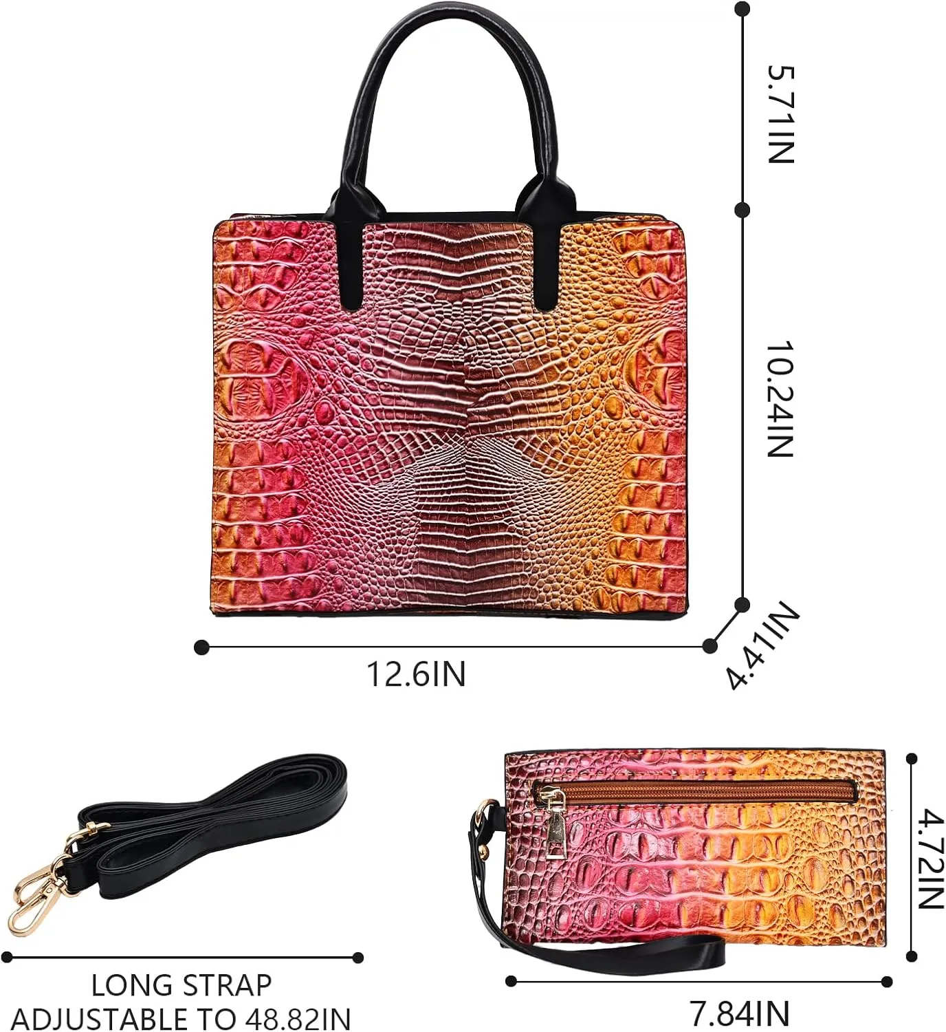 Designer Tote Handbags Ladies Top Handle Purses Satchel Bags For Women'S Shoulder Handbags Set 2pcs