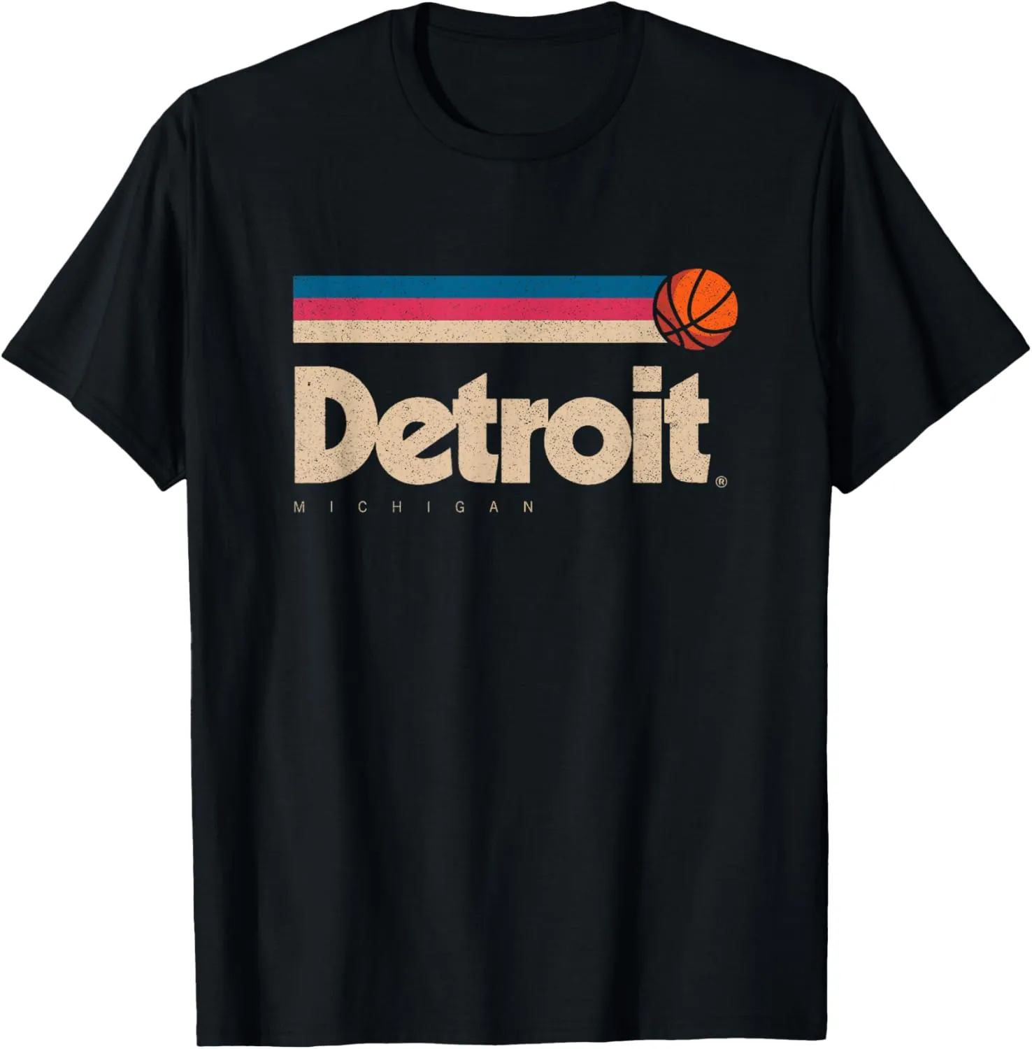 Detroit Basketball B-Ball City Michigan Retro Detroit T-Shirt