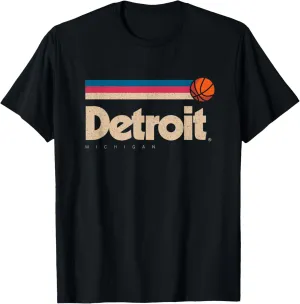 Detroit Basketball B-Ball City Michigan Retro Detroit T-Shirt
