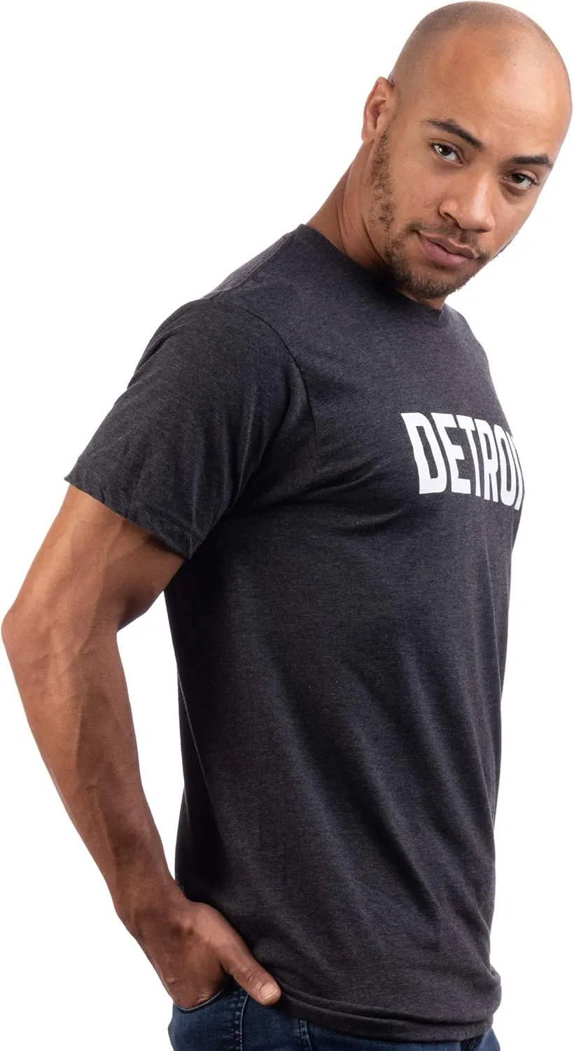 Detroit | Classic Retro City Grey Blue Red Black Detroiter 313 Cool Michigan Men Women T-Shirt