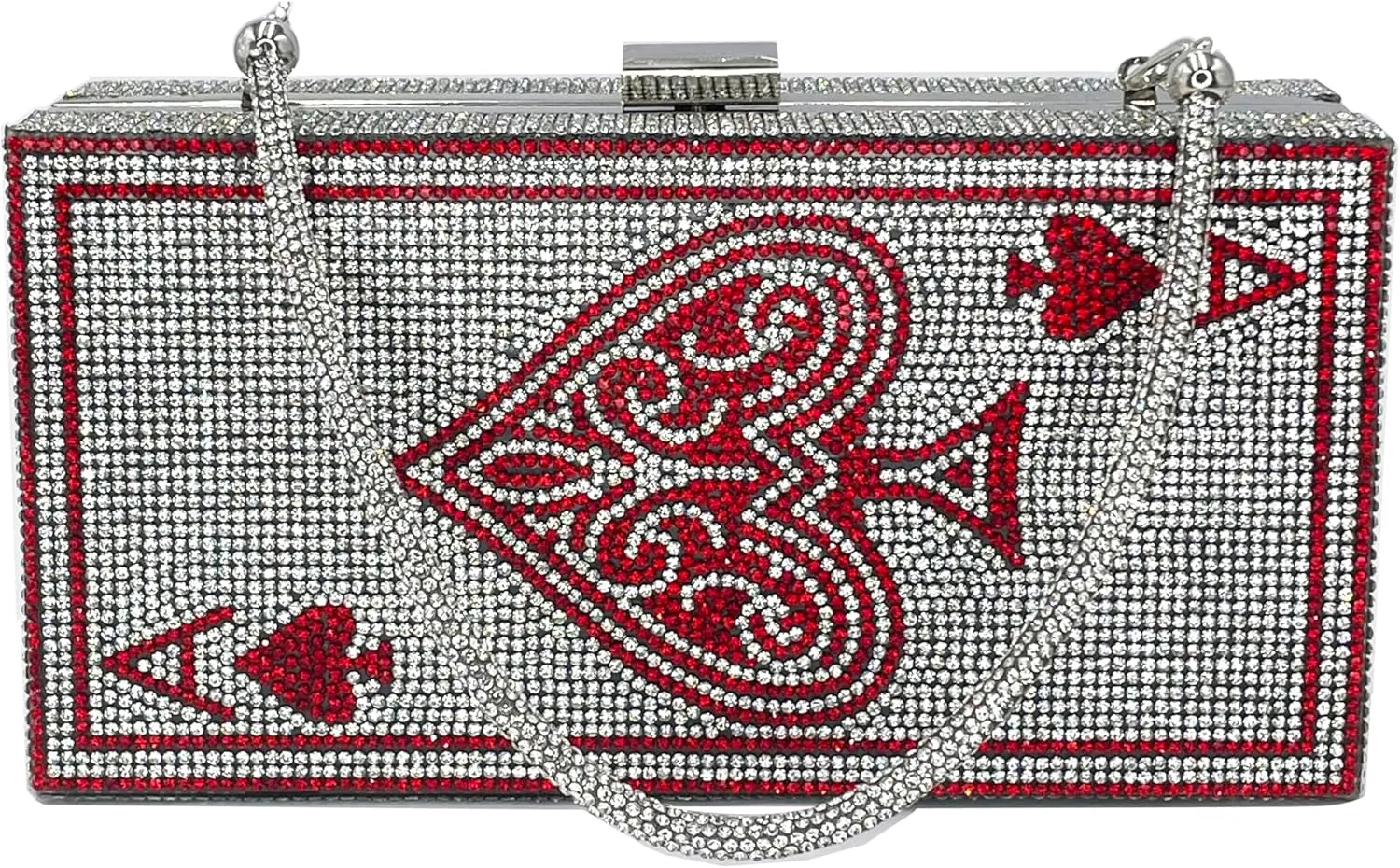 Diamond Sliver Crystal Evening Bag Rhinestone Bling Money Purses Poker Card Handbags Clutch For Party.