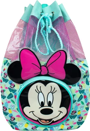 Disney Minnie Mouse Swimming Bag | Girls Swim Bag With 3D Ears | Minnie Mouse Backpack | One Size Blue
