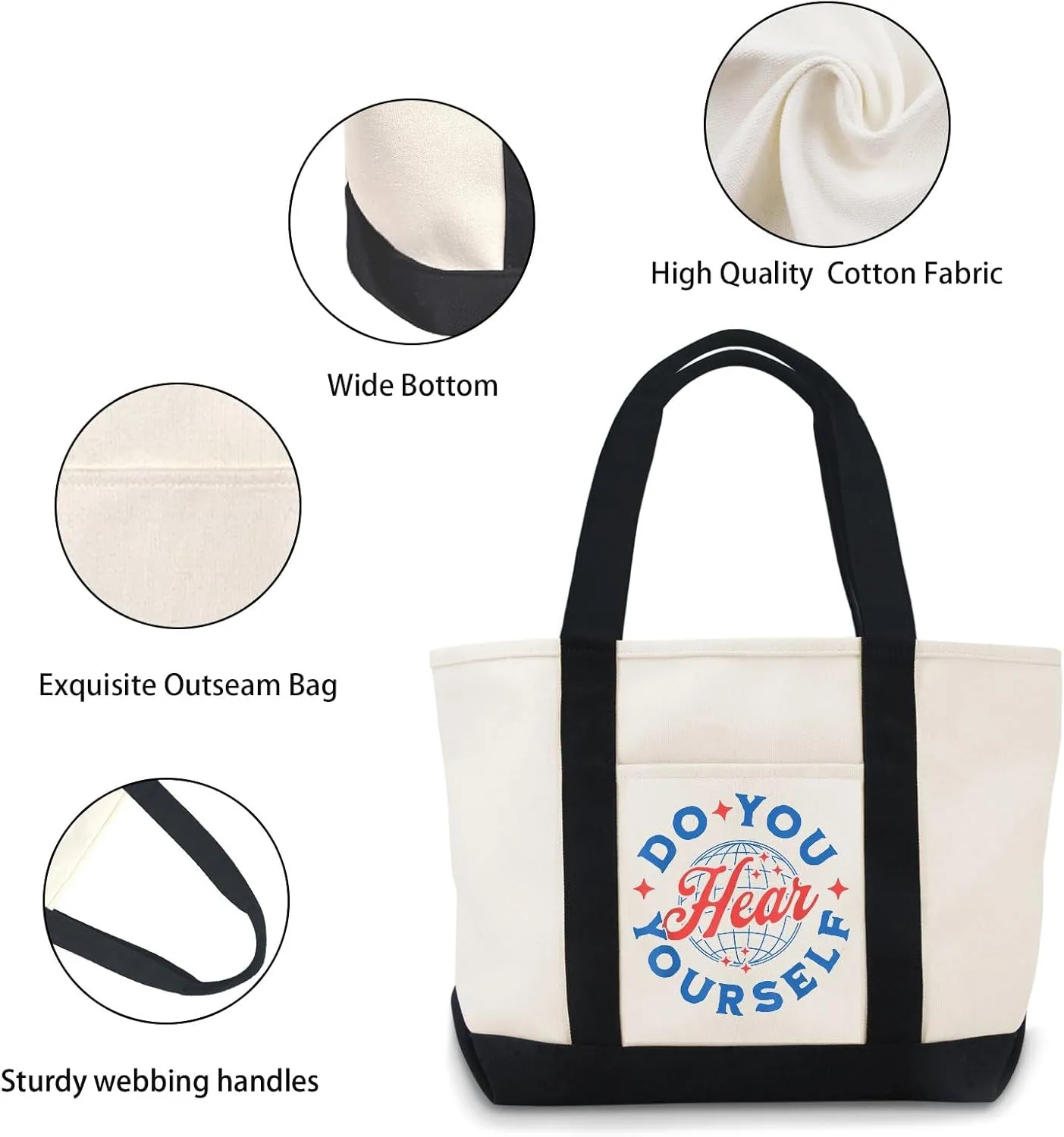 Do You Hear Yourself Canvas Tote Bag Large Canvas Bag Use For Grocery Bags,Shopping Bags
