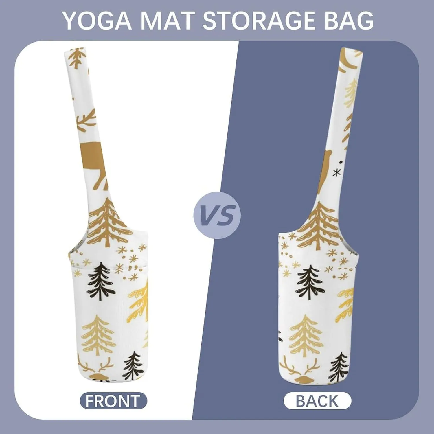 Donnapink Yoga Mat Bag, Canvas Storage Bag with Pocket Shoulder Strap, Fashion Mat Bag