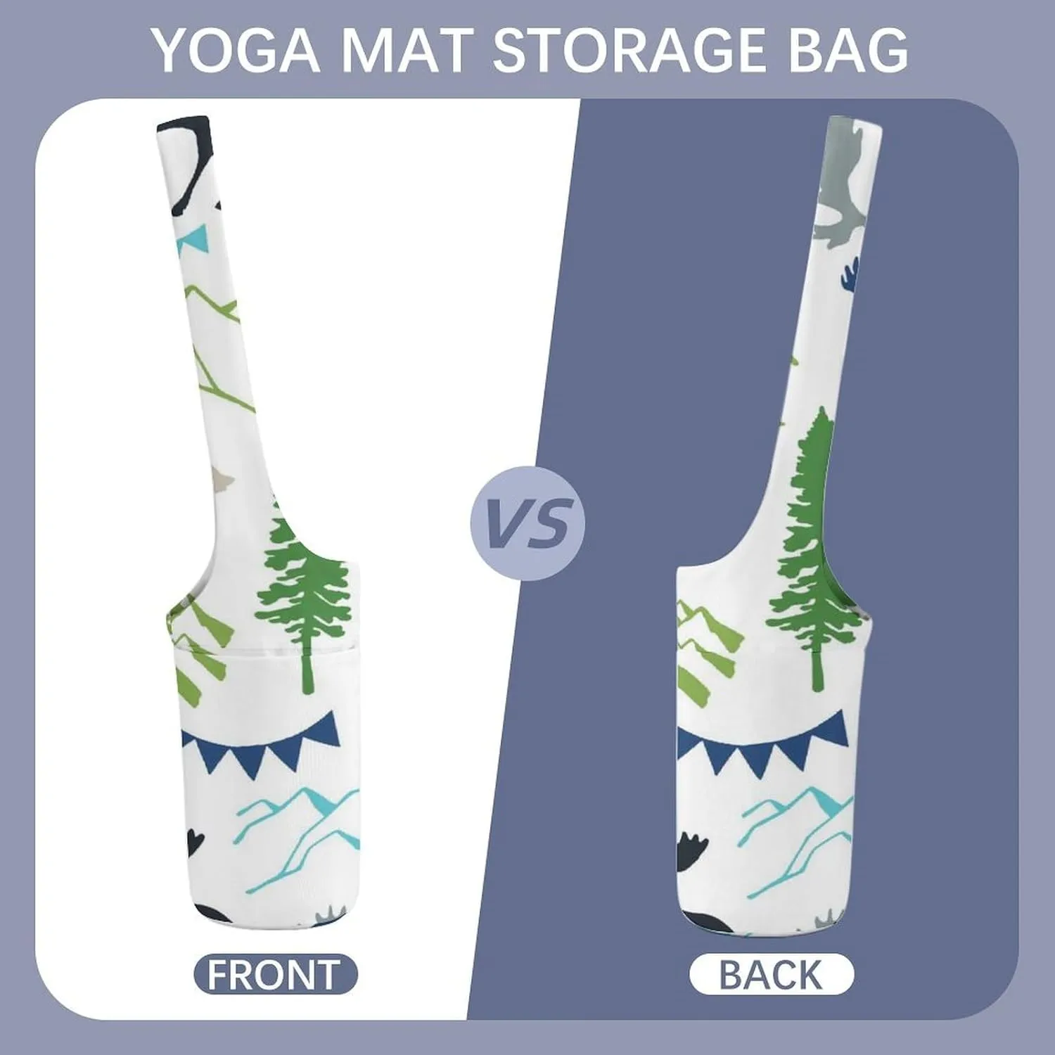 Donnapink Yoga Mat Bag, Canvas Storage Bag with Pocket Shoulder Strap, Fashion Mat Bag