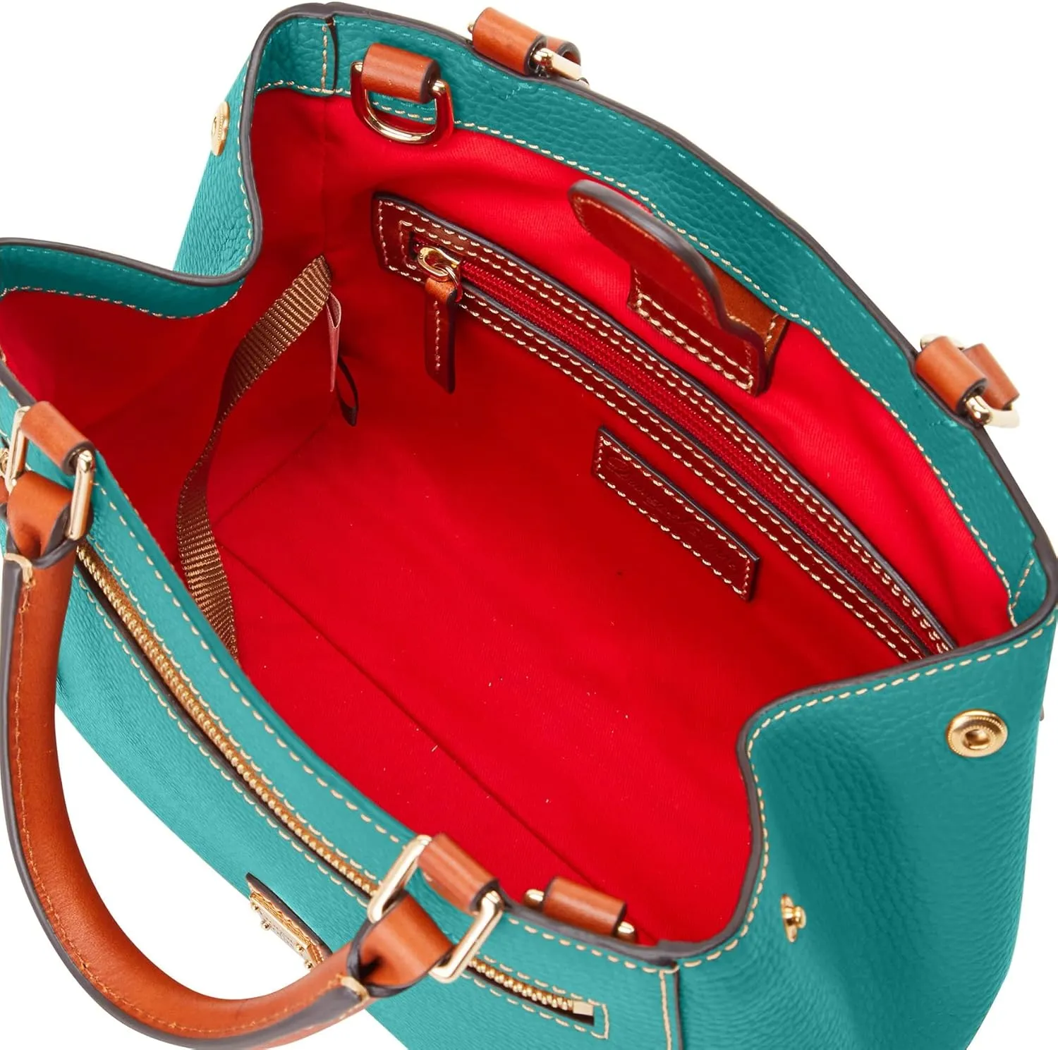 Dooney & Bourke Designer Handbags for Women, Pebble Grain Leather Small Satchel Bag with Crossbody Strap