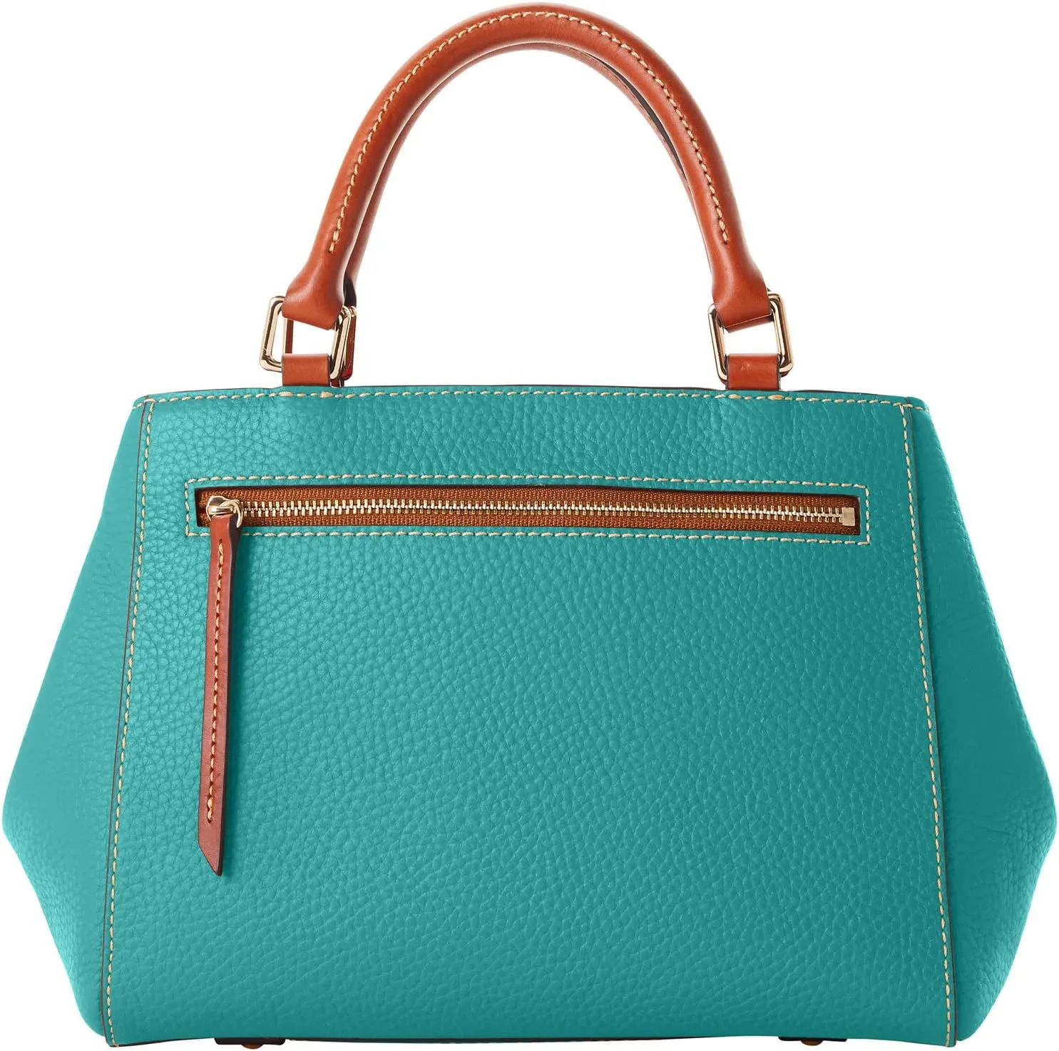 Dooney & Bourke Designer Handbags for Women, Pebble Grain Leather Small Satchel Bag with Crossbody Strap
