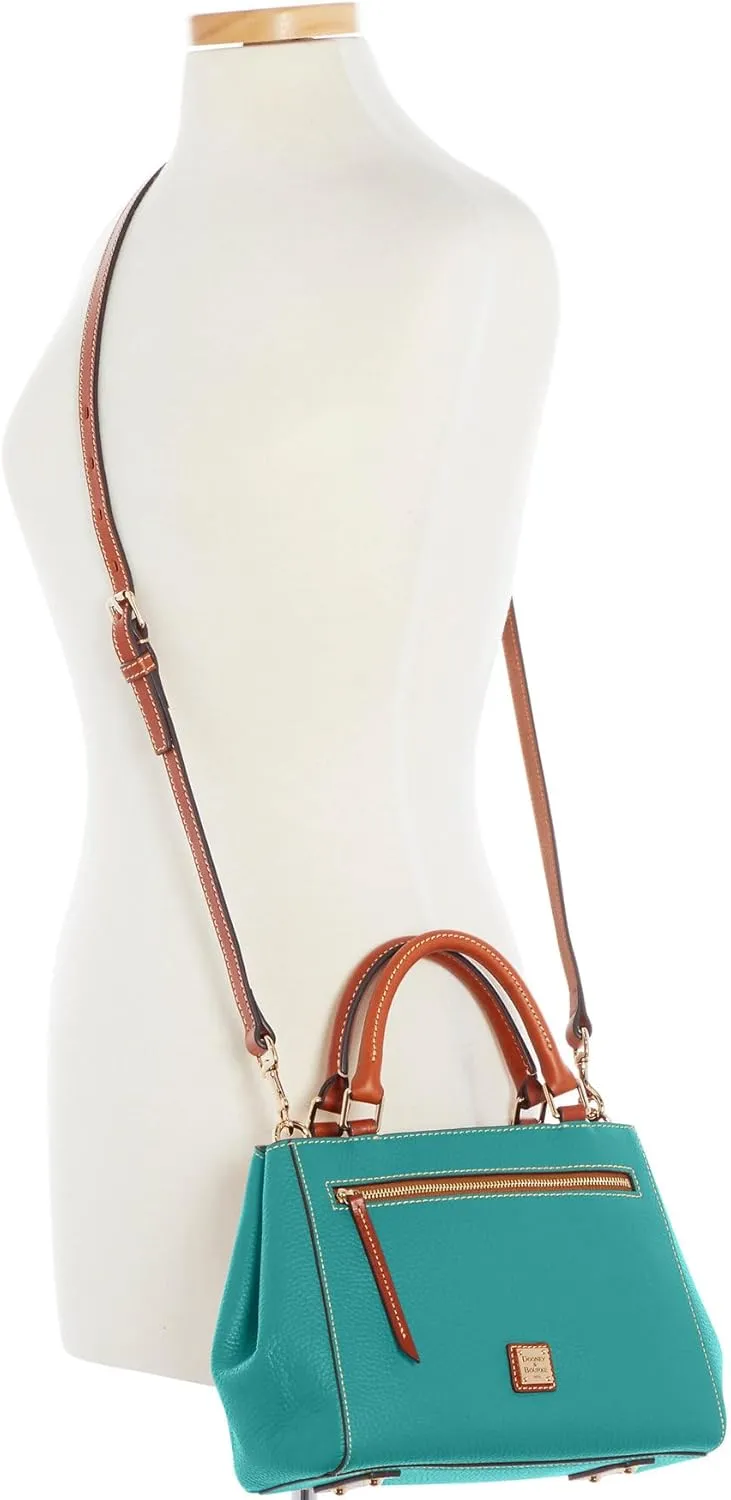 Dooney & Bourke Designer Handbags for Women, Pebble Grain Leather Small Satchel Bag with Crossbody Strap