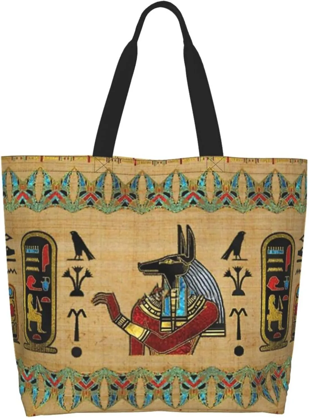 Egypt Canvas Tote Bag Ancient Egypt Shoulder Bag African Handbag Casual Egyptian Grocery Bag for Egypt Travel