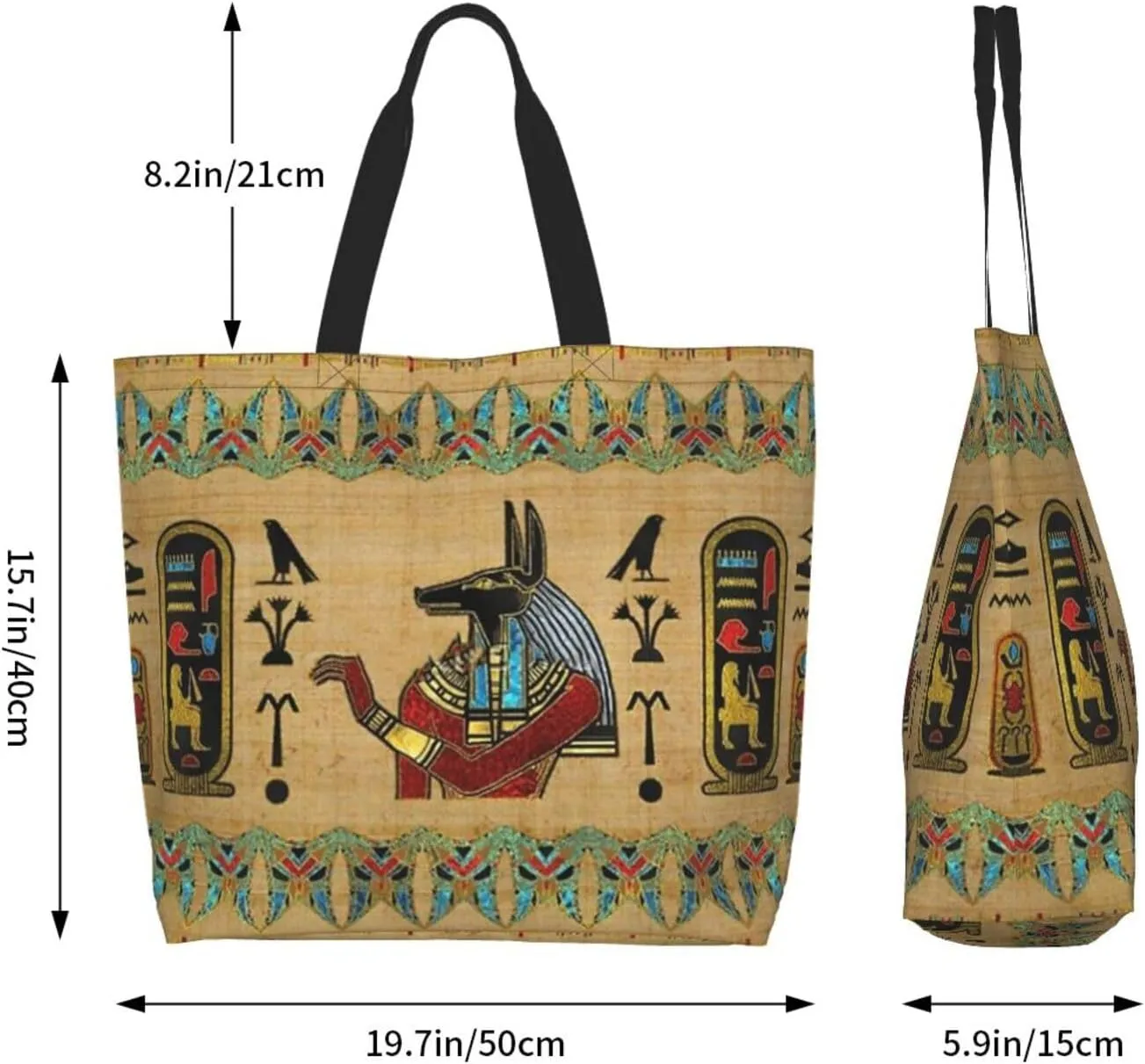 Egypt Canvas Tote Bag Ancient Egypt Shoulder Bag African Handbag Casual Egyptian Grocery Bag for Egypt Travel