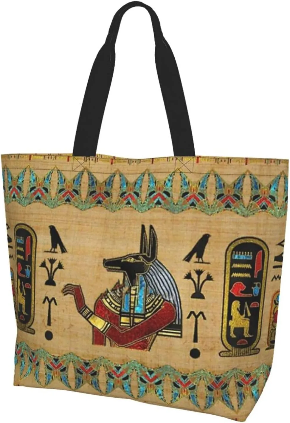 Egypt Canvas Tote Bag Ancient Egypt Shoulder Bag African Handbag Casual Egyptian Grocery Bag for Egypt Travel