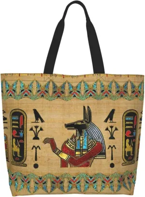 Egypt Canvas Tote Bag Ancient Egypt Shoulder Bag African Handbag Casual Egyptian Grocery Bag for Egypt Travel