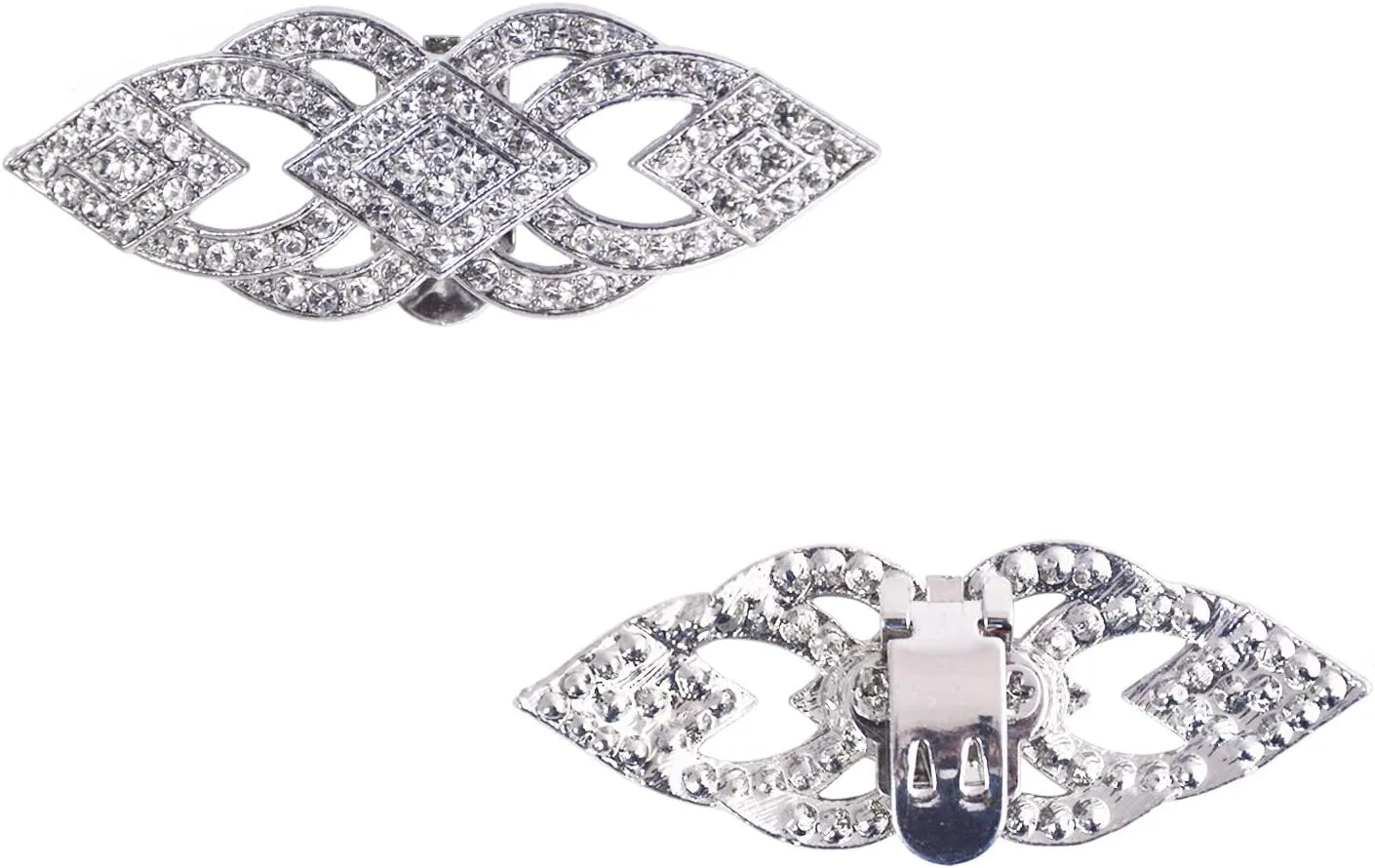 ELEGANTPARK Decorative Shoe Clips for Pumps Rhinestones Shoes Jewelry Clips Clutch Dress Hat Shoe Clip 2 Pcs