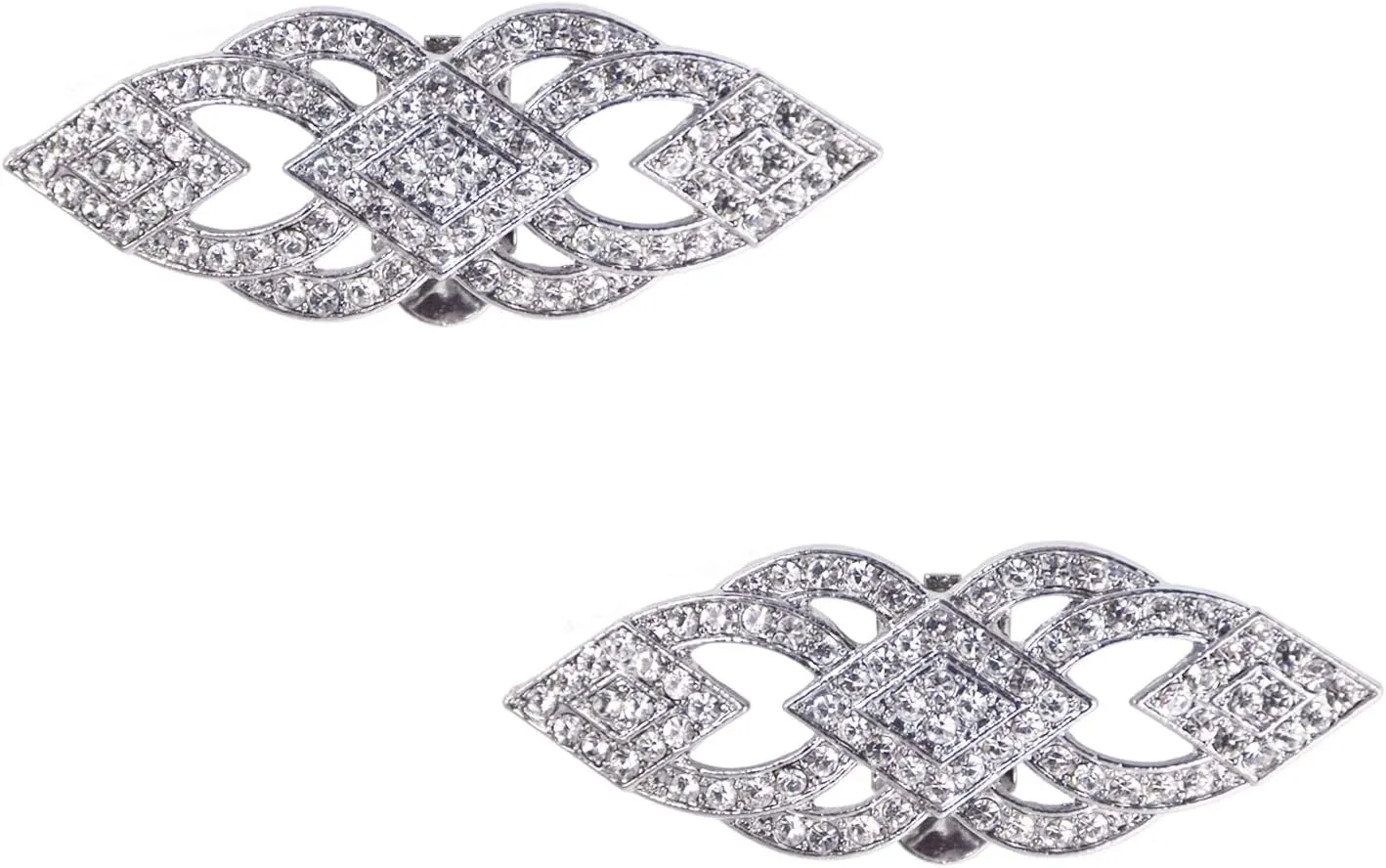 ELEGANTPARK Decorative Shoe Clips for Pumps Rhinestones Shoes Jewelry Clips Clutch Dress Hat Shoe Clip 2 Pcs