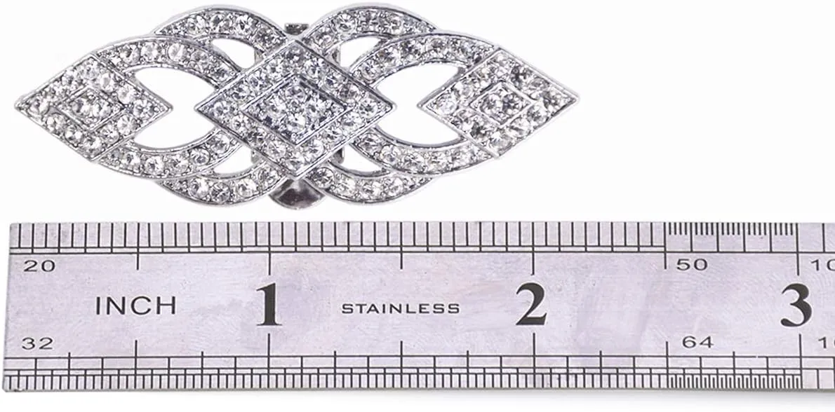 ELEGANTPARK Decorative Shoe Clips for Pumps Rhinestones Shoes Jewelry Clips Clutch Dress Hat Shoe Clip 2 Pcs