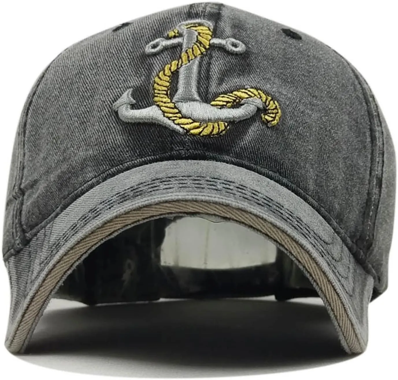 Embroidered Anchor Baseball Hat, Retro Captain Fishing Sailing Dad Cap, Adjustbale Back Strap