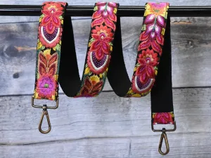 Embroidered Purse Strap Crossbody Strap for Purses Boho Bage Strap Embroidery Replacement Strap Boho Guitar Strap Handbag Strap gift for her