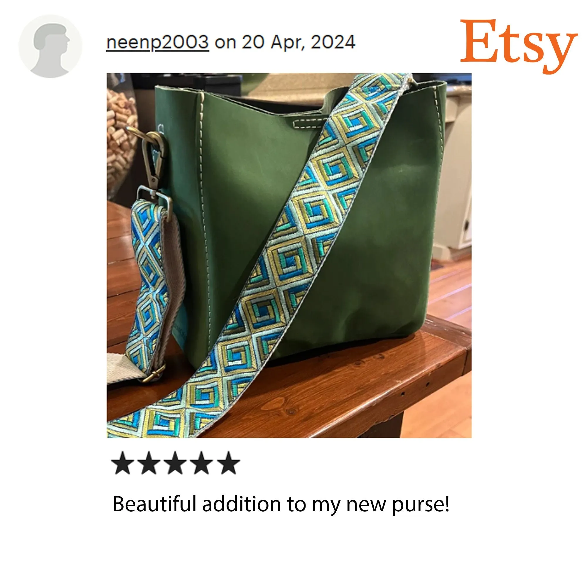 Embroidered Purse Strap Crossbody Strap for Purses Boho Bags Strap Embroidery Replacement Strap Boho Guitar Strap Handbag Strap gift for her