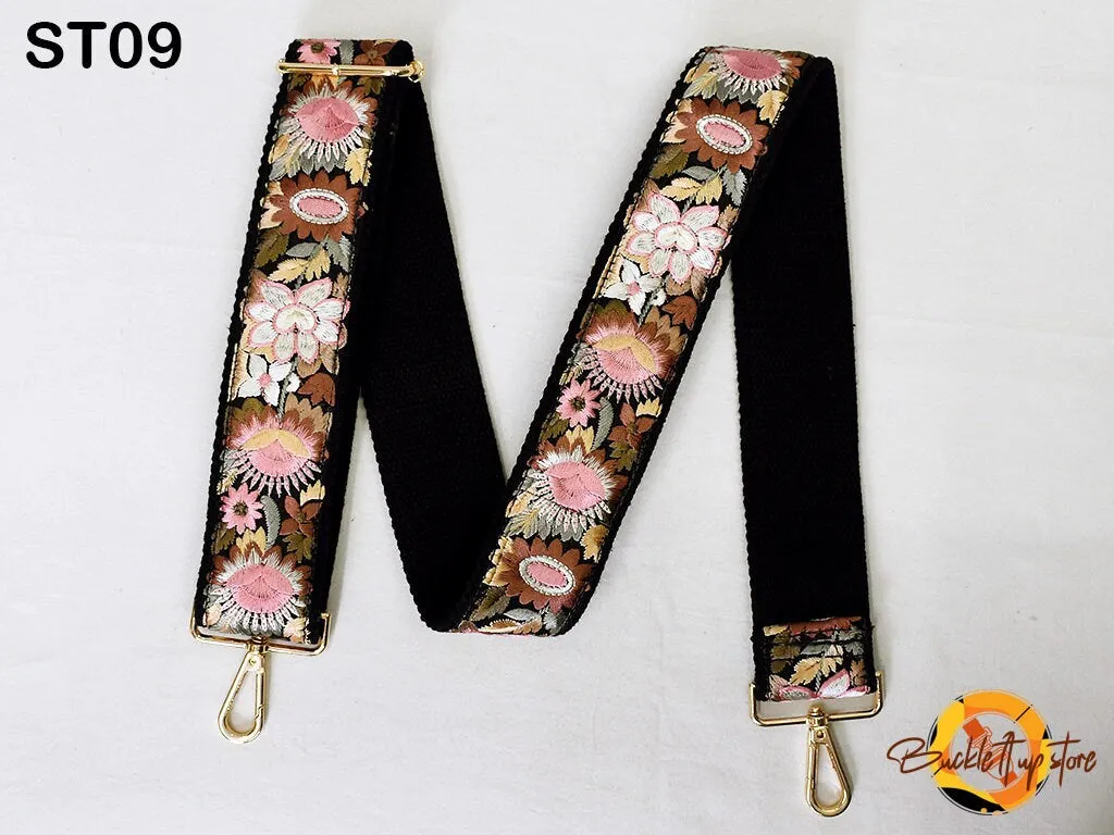 Embroidered Purse Strap Crossbody Strap for Purses Boho Bags Strap Embroidery Replacement Strap Boho Guitar Strap Handbag Strap gift for her