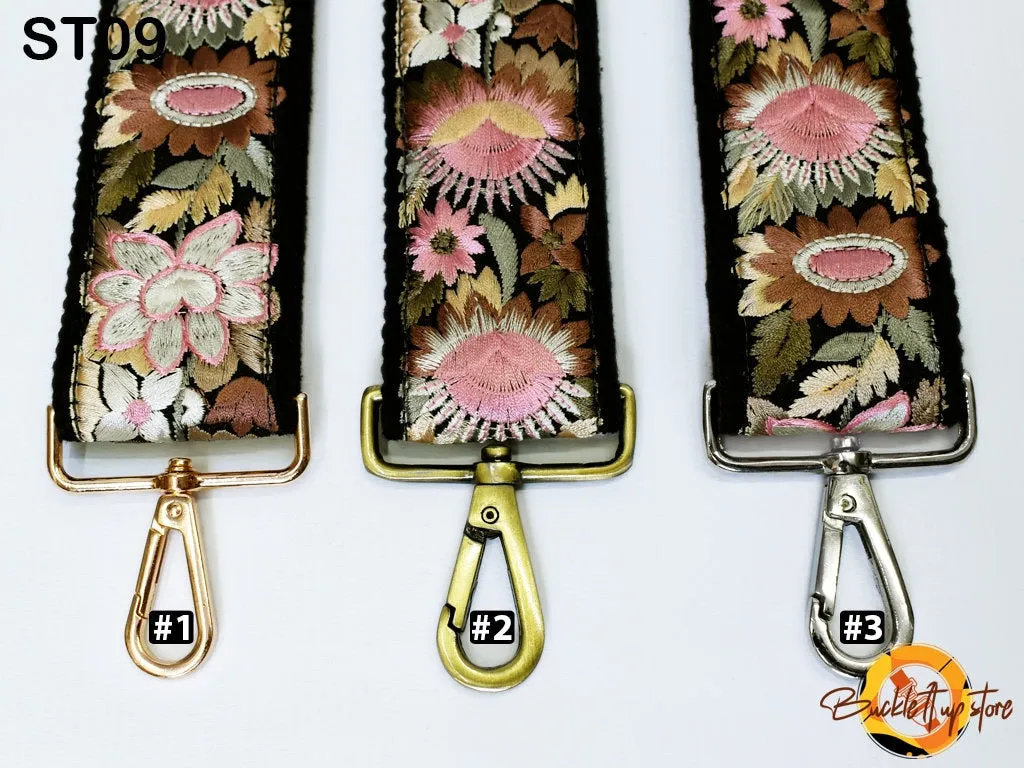 Embroidered Purse Strap Crossbody Strap for Purses Boho Bags Strap Embroidery Replacement Strap Boho Guitar Strap Handbag Strap gift for her
