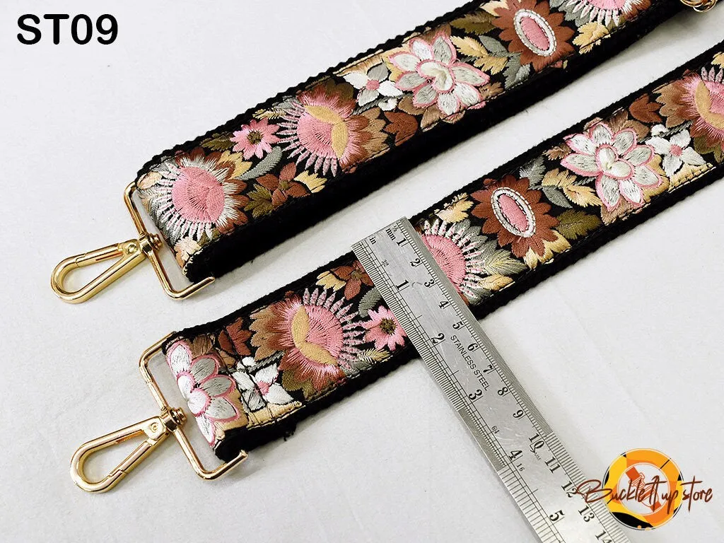 Embroidered Purse Strap Crossbody Strap for Purses Boho Bags Strap Embroidery Replacement Strap Boho Guitar Strap Handbag Strap gift for her