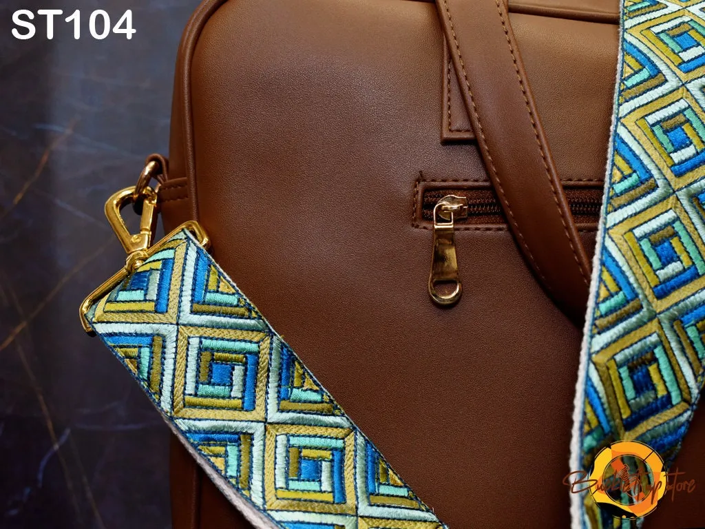 Embroidered Purse Strap Crossbody Strap for Purses Boho Bags Strap Embroidery Replacement Strap Boho Guitar Strap Handbag Strap gift for her