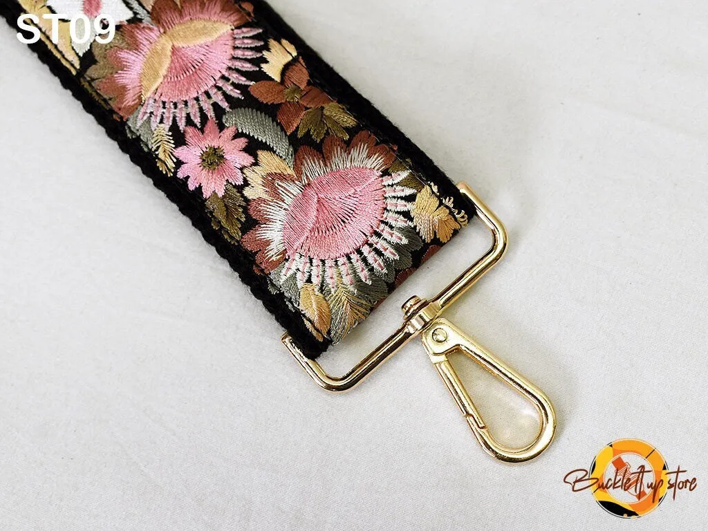 Embroidered Purse Strap Crossbody Strap for Purses Boho Bags Strap Embroidery Replacement Strap Boho Guitar Strap Handbag Strap gift for her