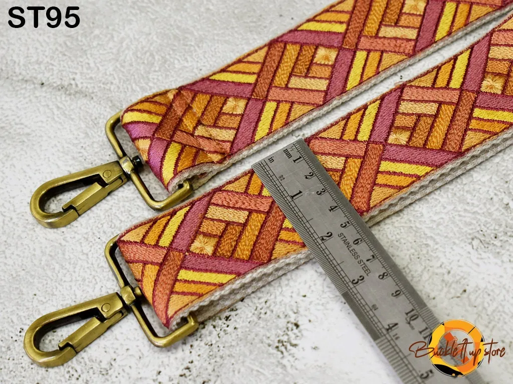 Embroidered Purse Strap Crossbody Strap for Purses Boho Bags Strap Embroidery Replacement Strap Boho Guitar Strap Handbag Strap gift for mom