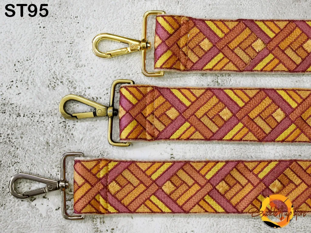 Embroidered Purse Strap Crossbody Strap for Purses Boho Bags Strap Embroidery Replacement Strap Boho Guitar Strap Handbag Strap gift for mom
