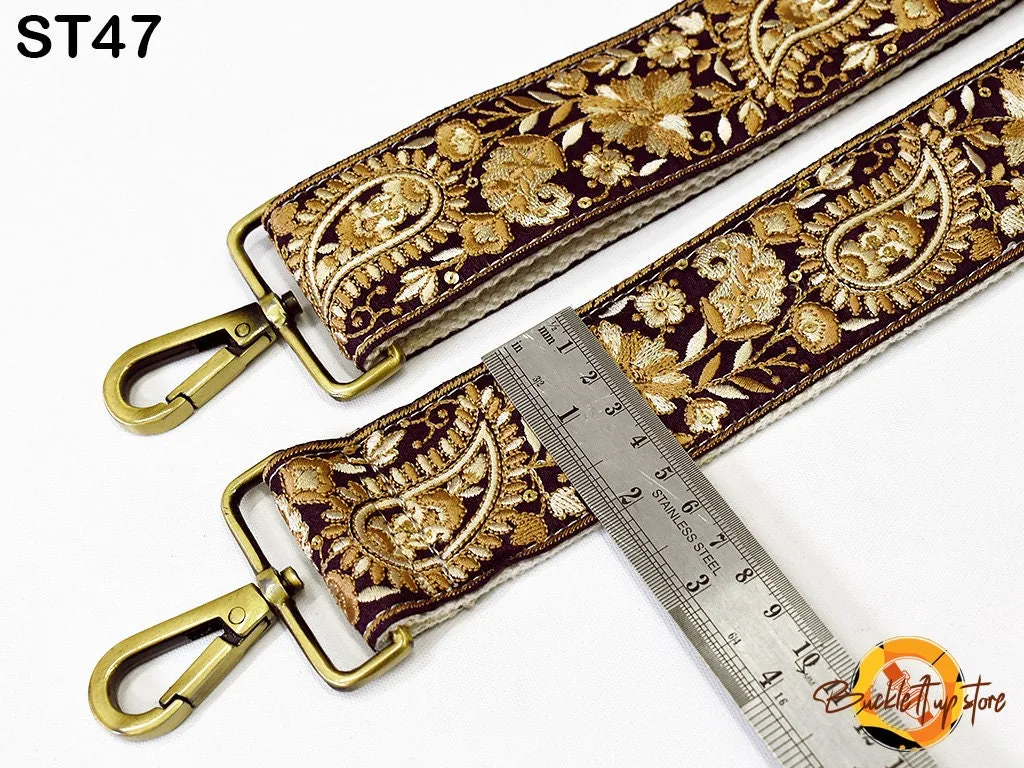 Embroidered Purse Strap Crossbody Strap for Purses Handbag Boho Bag Strap Floral Embroidery Replacement Strap Boho Guitar Strap Gift for her